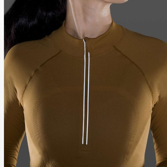 NWT Lululemon swiftly tech 2.0 cool half zip spice bronze SZ 12 - Picture 2 of 5